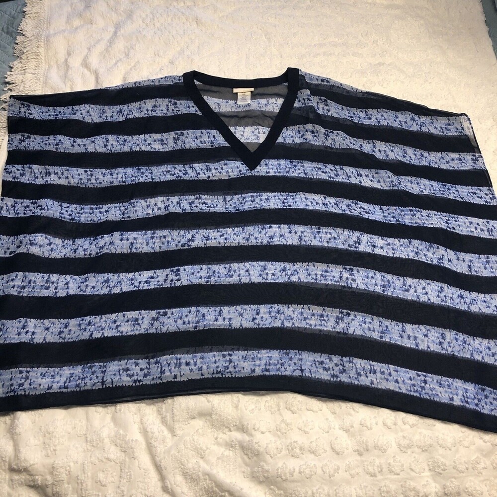 Michael Michael Kors Striped Swim Cover-up Women's Size XS Navy Striped